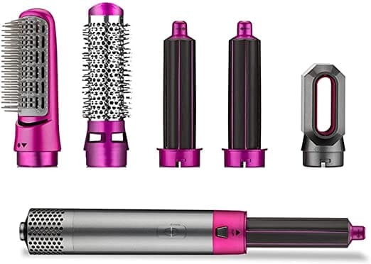 Hair Dryer Brush 5 In 1 Electric Blow Dryer Comb Hair Curling Wand Detachable Brush Kit Negative Ion Straightener Hair Curler